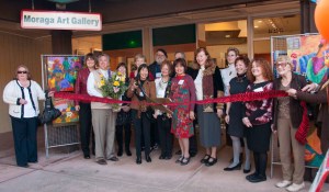 Ribbon cutting of Moraga Art Gallery's new location.