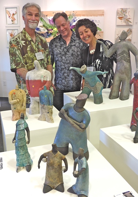 Whimsical ceramic figures by Fred Yokel.